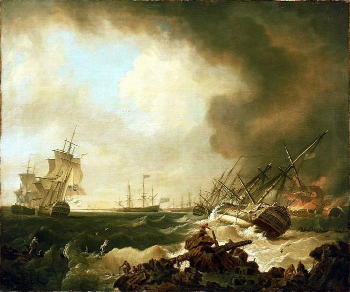 Richard Wright The Battle of Quiberon Bay Norge oil painting art